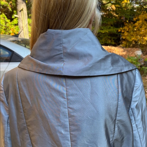 Calvin Klein Silver Trench Coat oversized petite - Picture 5 of 9